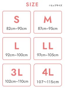 整体ショーツneo プラス/サイズ表